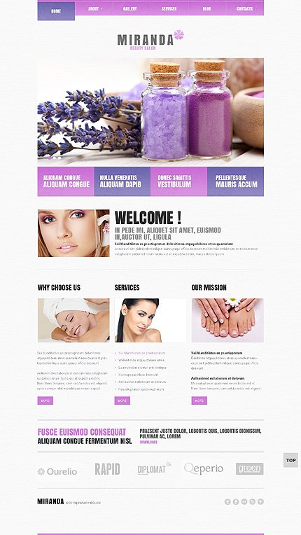 Flat Premium Templates: Beauty Salon Responsive WordPress Theme