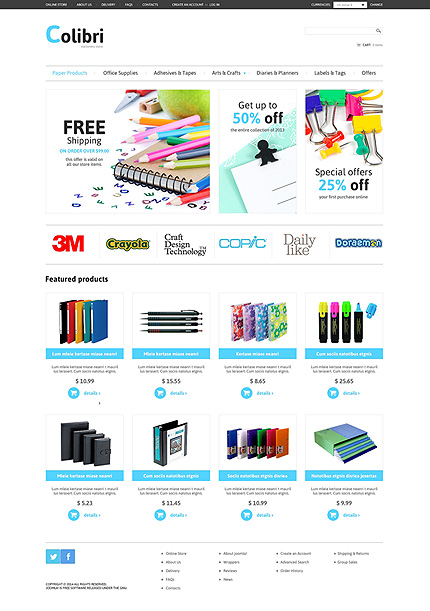 Stationery VirtueMart Template