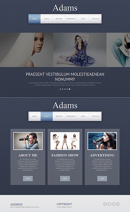 Flat Premium Templates: Photographer Portfolio Photo Gallery Template