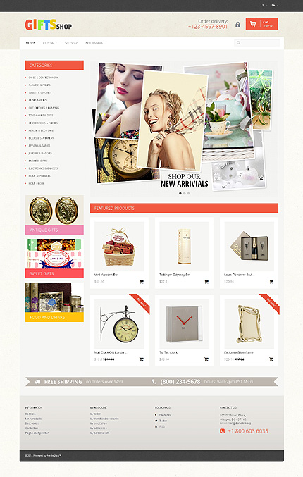 Flat Premium Templates: Gifts Store Responsive PrestaShop Theme