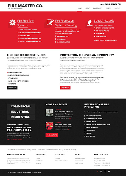 Flat Premium Templates: Fire Department Responsive Website Template