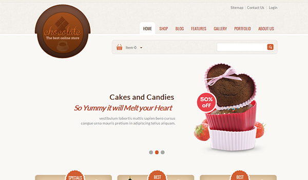 Wordpress Ecommerce Themes: Chocolate