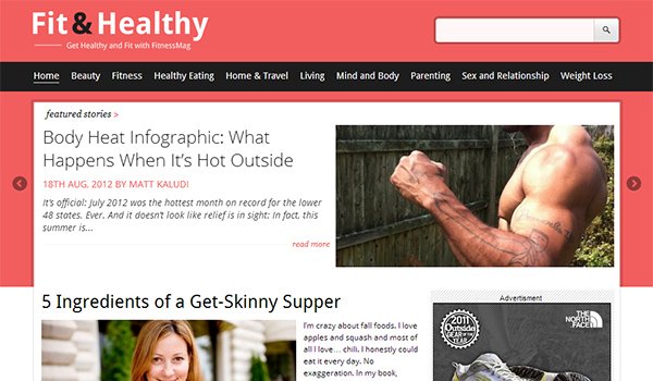 Fit&Healthy: Adsense Ready WordPress Themes