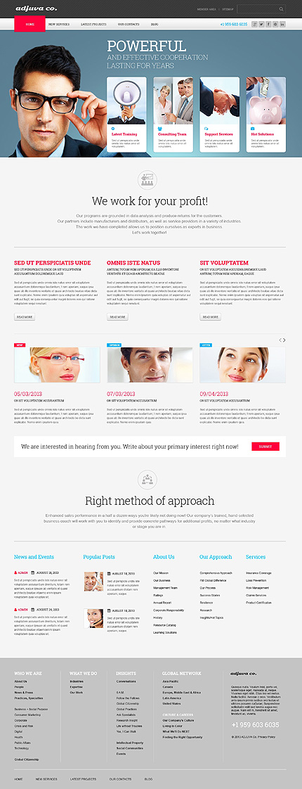 Metallic Management Business WordPress Theme