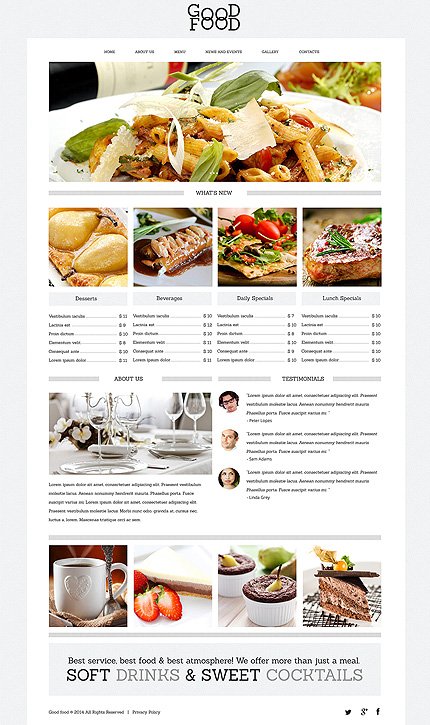 Yummy Food Drink Cafe Drupal Template