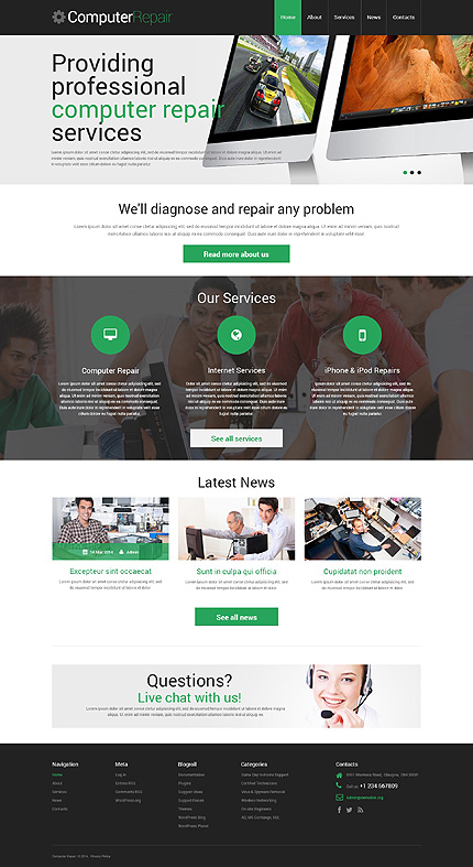 Computer Repair Responsive WordPress Theme