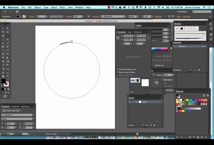 how to make a round text in illustrator