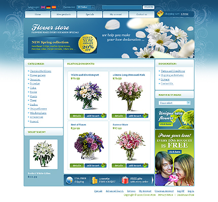 Flower Shop OsCommerce Template