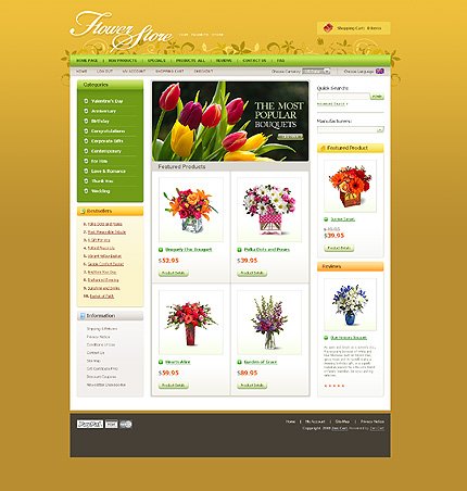 Flower Shop ZenCart Template