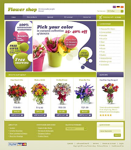 Flower Shop OsCommerce Template