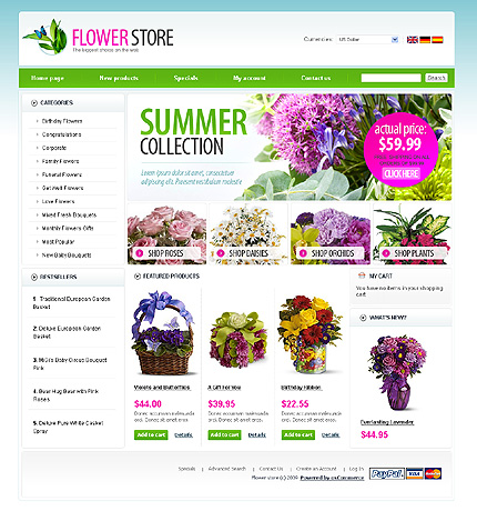 Flower Shop OsCommerce Template