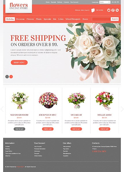 Flowers Online PrestaShop Theme