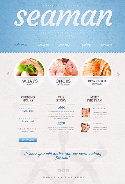 Cyan Seafood Restaurant WordPress Theme