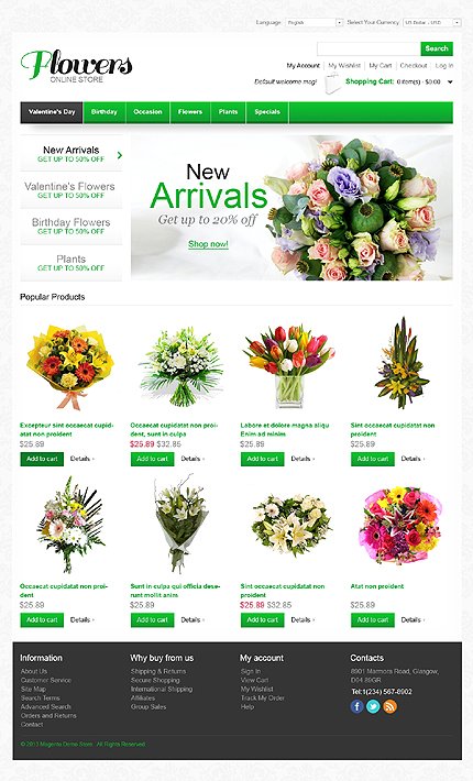 Flowers Online Magento Theme