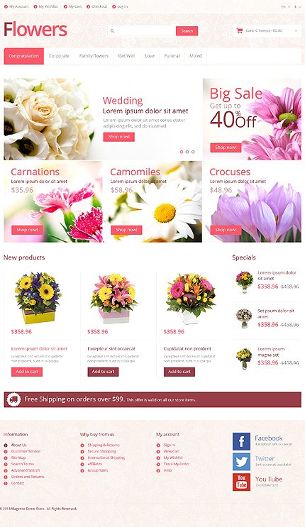 Flowers for Any Occasion Magento Theme