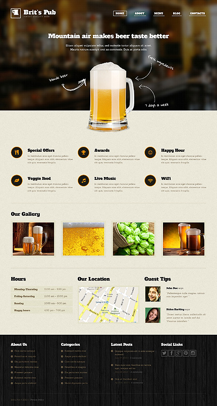 Beer Pub WordPress Theme