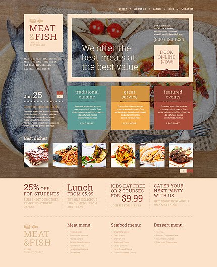 Meat Fish Restaurant WordPress Theme