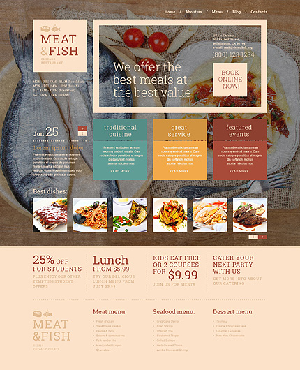 Meat Fish Restaurant WordPress Theme