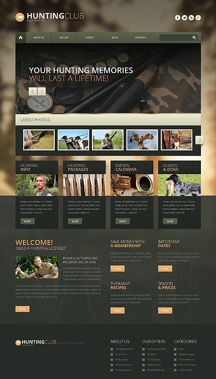 Hunting Responsive WordPress Theme - Large Background Images
