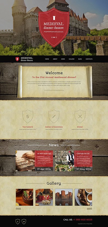 Medieval Dinner Theater WordPress Theme