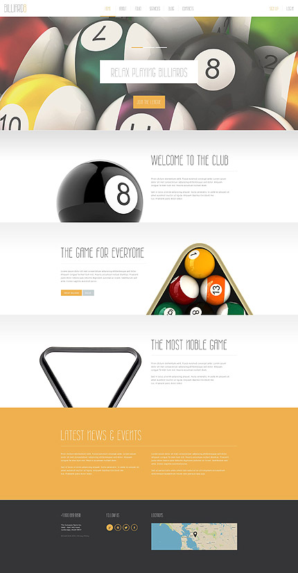  Comfortable Billiard Club Joomla Template