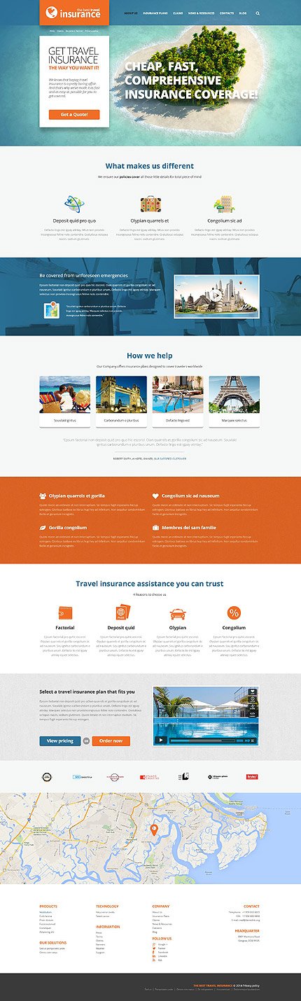 Travel Insurance Provider WordPress Theme