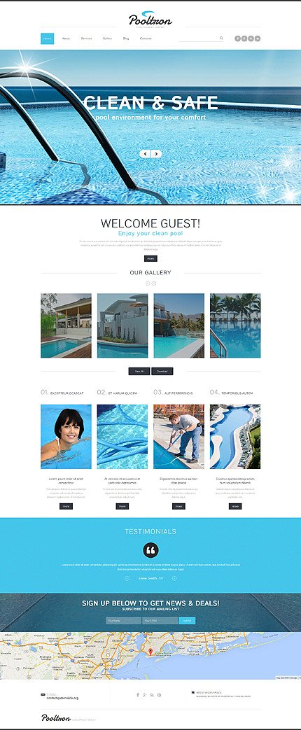  Pool Cleaning Services Joomla Template