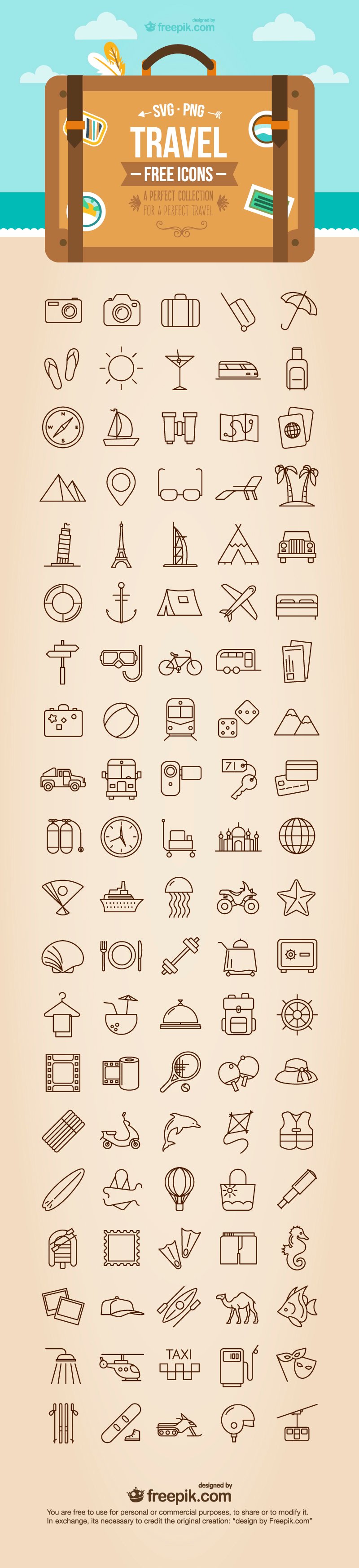 Free Travel Icons - SVG + PNG formats