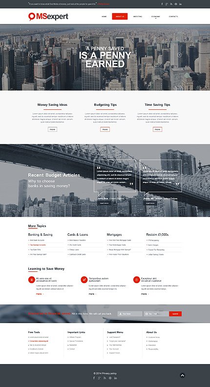 Investment Company Responsive Website Templates