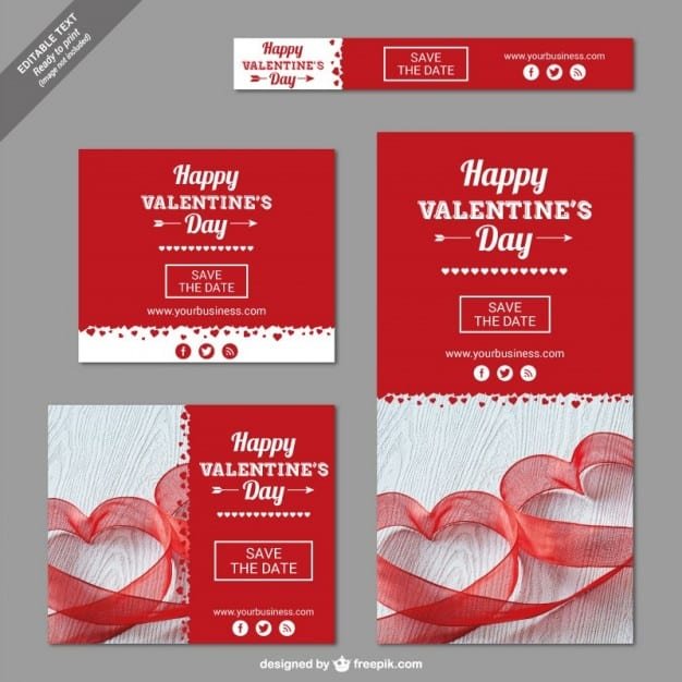 sweet valentines day banners - Valentines Day Web Banner Templates