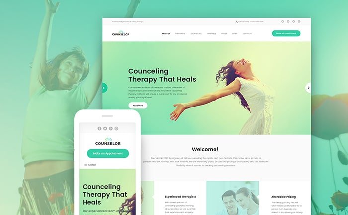 Counseling Services Online Responsive WordPress Template
