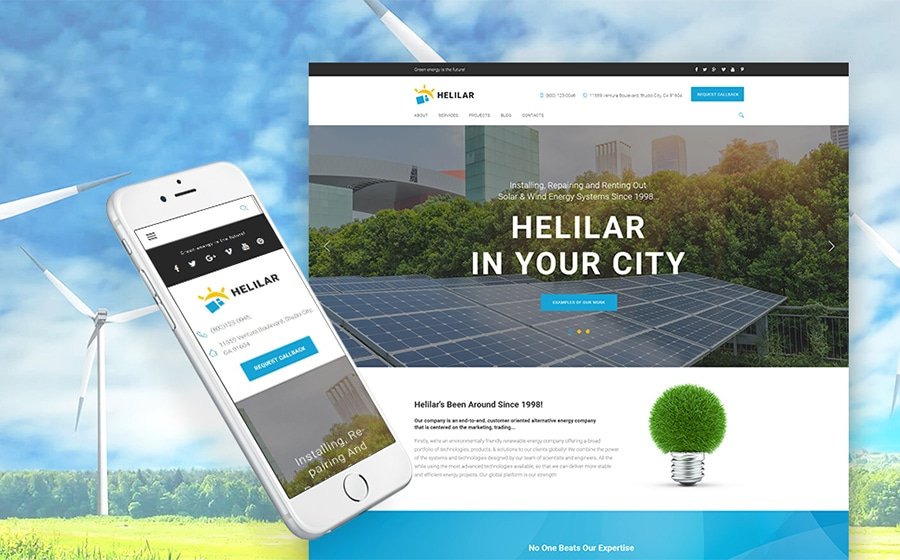 Powerful Renewable Energy Online Projects WordPress Theme
