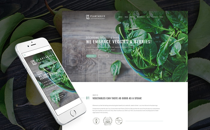 Healthy Food & Vegan Restaurant WordPress Theme