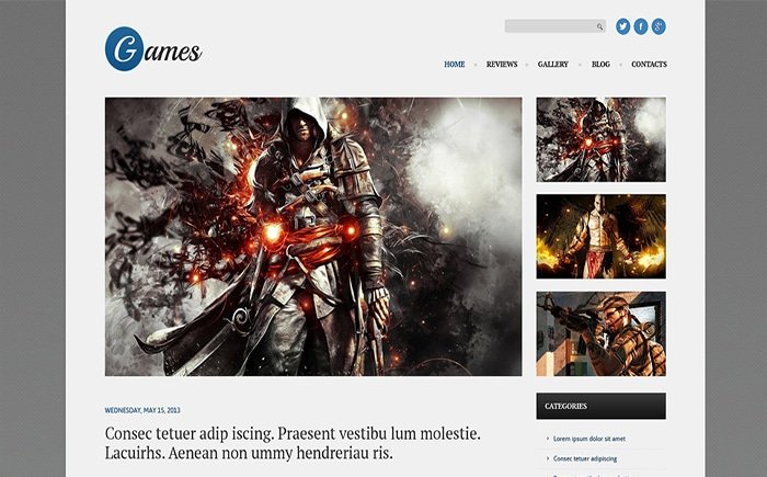 Games Responsive WordPress Theme 