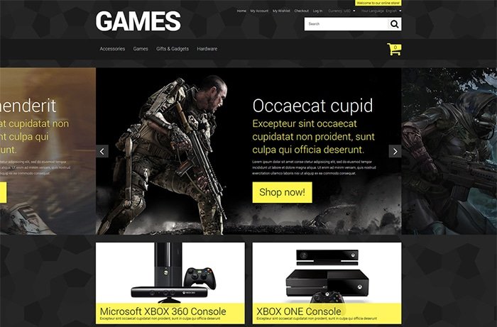 Store for Hardcore Gamers Magento Theme 