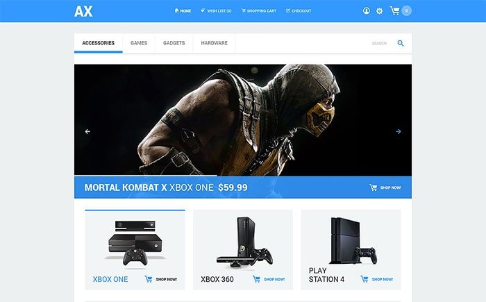 Games and Consoles Store OpenCart Template 