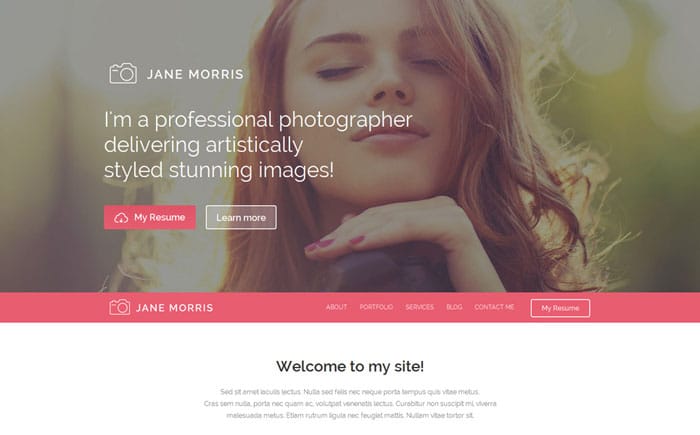 Photographer Portfolio Free WordPress Theme