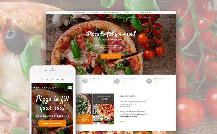  Mia Ittalloni - Free WordPress Restaurant Theme