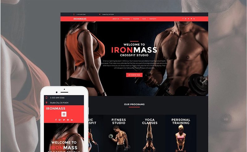 Gym Responsive Moto CMS 3 Template 