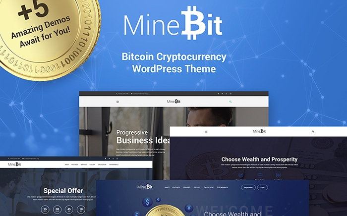 MineBit - Bitcoin Cryptocurrency WordPress Theme