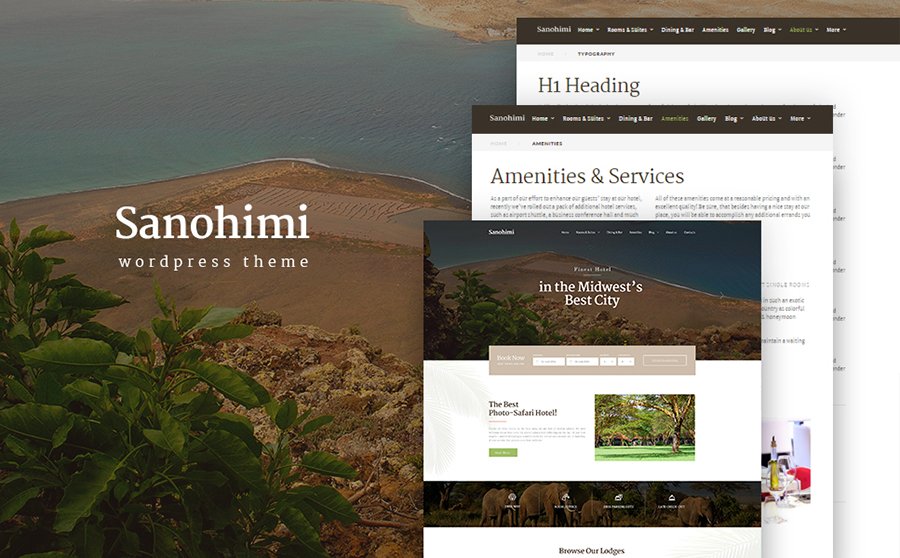 Sanohimi Exotic Hotel WordPress Template 