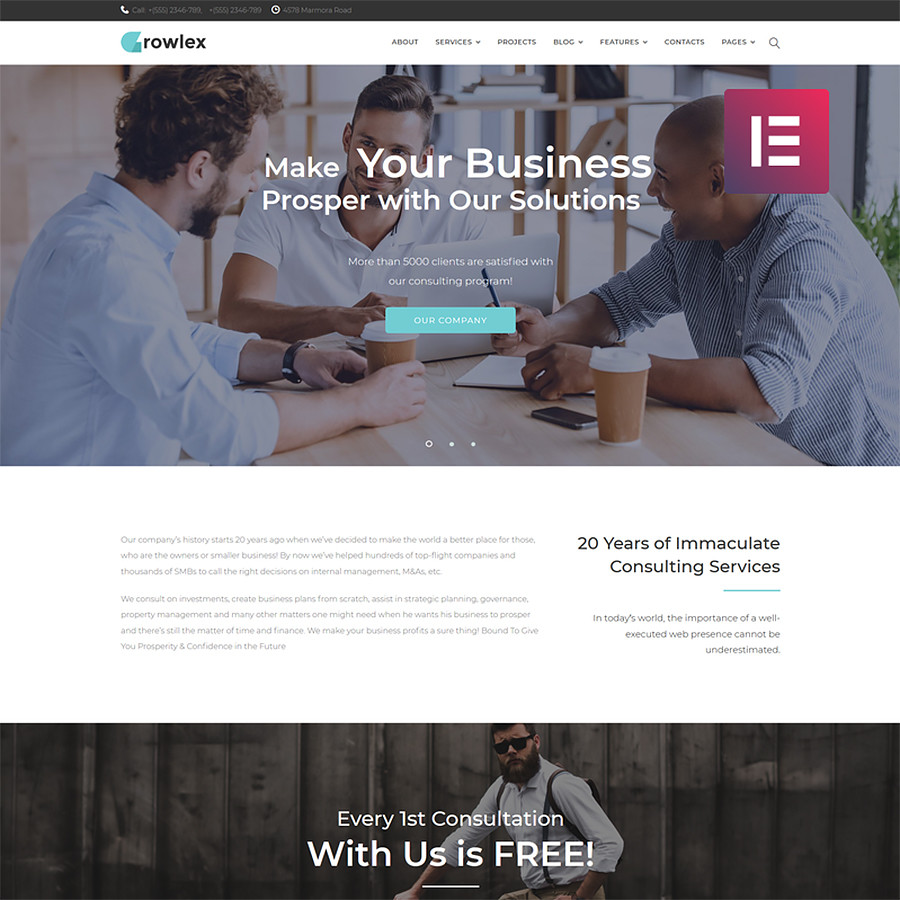 Glowlex - Consulting Services Multipurpose Clean Elementor WordPress Theme